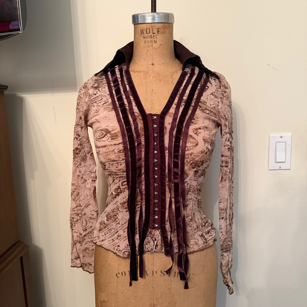 Marc Aurel vintage mesh blouse